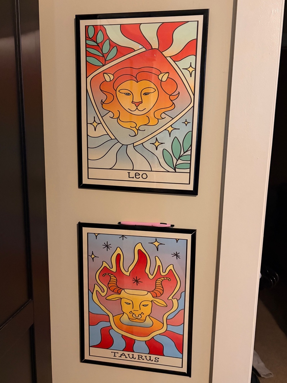 Taurus Zodiac Wall Art Print - Orange, Red & Yellow
